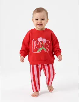 Compleu cu bluza si pantaloni Cherry, rosu
