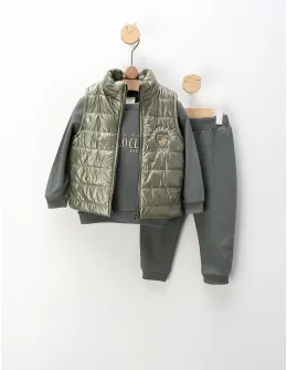 Compleu cu vesta, Born To Play, verde