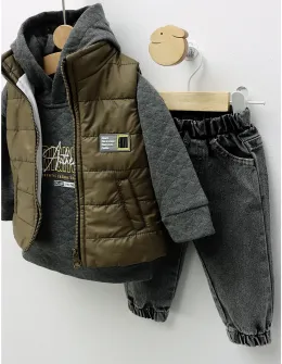 Compleu cu vesta, Originals Authentic, kaki