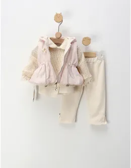 Compleu cu vesta, premium fashion, roz