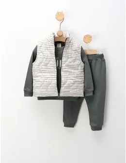 Compleu cu vesta Suits You, cu verde
