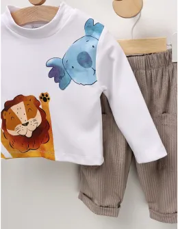 Compleu Leutul si Koala, alb-gri