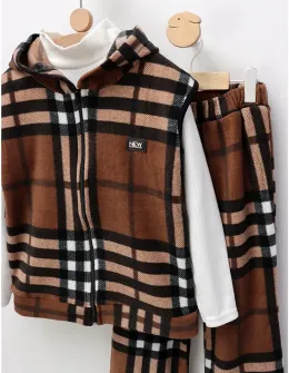 Compleu polar New Kids Fashion, maro