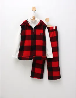Compleu polar New Kids Fashion, rosu