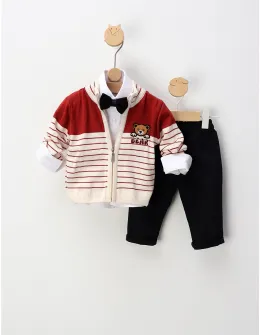 Compleu premium elegant Pufi Bear, cu maro