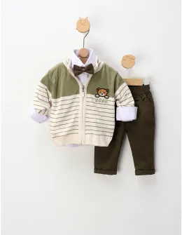 Compleu premium elegant Pufi Bear, cu verde