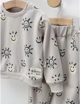 Compleu Smiley and Sun, gri deschis