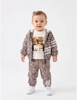 Compleu Two Leopard Cub, crem-negru