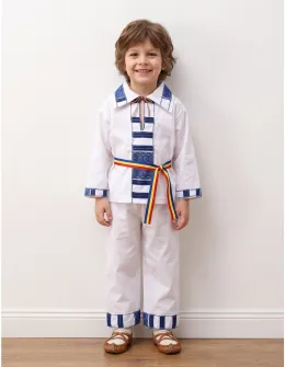 Costum popular baieti 3 piese albastru M3