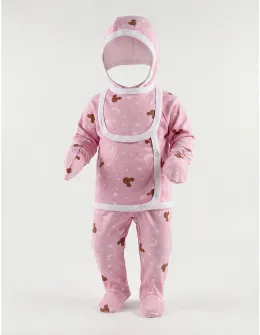 Costumas 5 piese Mickey luna-stele roz