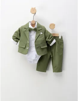 Costumas elegant cu papion Eleodor, verde