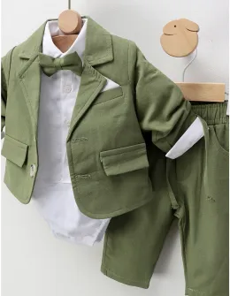 Costumas elegant cu papion Eleodor, verde