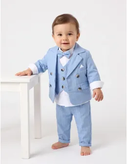 Costumas elegant Mihnea, cu albastru