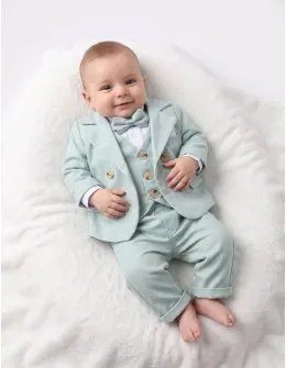 Costumas elegant Petru, cu verde