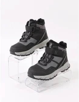 Ghete sport baieti imblanite negru-gri