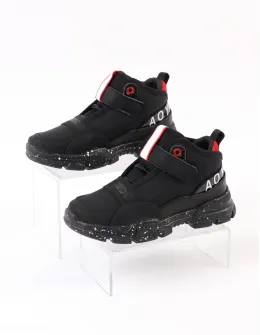 Ghete sport Eduard Apawwa-velcro, negru-rosu