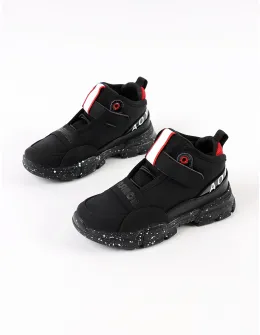 Ghete sport Eduard Apawwa-velcro, negru-rosu
