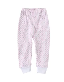Pantaloni imprimati alb-mov Inimioare