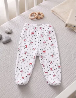 Pantaloni Sweet Dog alb-rosu