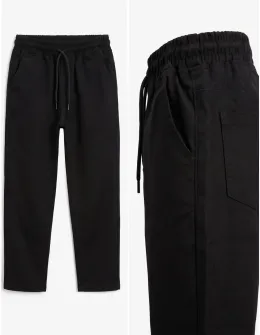 Pantaloni tercot, Leon, negru