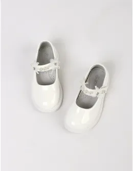 Pantofi perle Olivia alb
