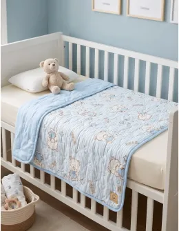 Patura groasa Minky dubla Star Bear, blue