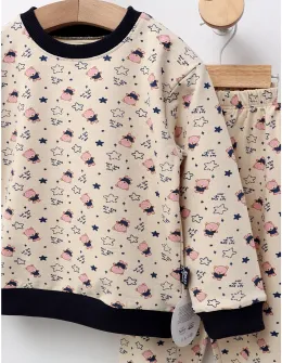 Pijama bbc ML, Just Love, bleumarin-crem
