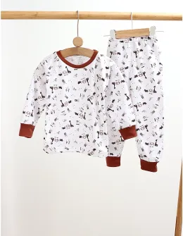 Pijama bbc ML Romania, Cute Animal, alb-maro