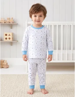 Pijama bbc ML Romania, Happy Bear, alb-blue