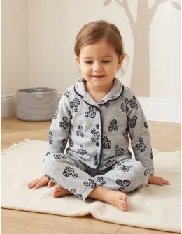 Pijama gri cu print Miky negru