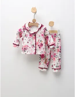Pijama imprimata Trandafiri, cu mov