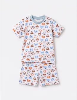 Pijama MS imprimata Catelusi, multicolor