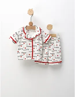 Pijama MS, Love Mom and Dad, alb-rosu