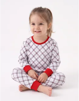Pijama rib by BBy carouri alb-rosu