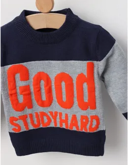 Pulover GOOD STUDYHARD albastru-gri