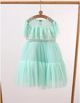 Rochita cu tulle Daria, model verde