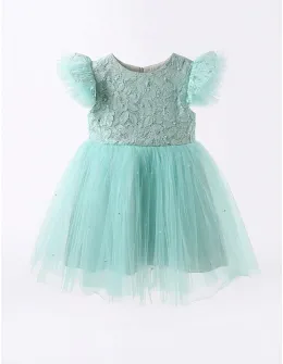 Rochita cu tulle Zara, model verde