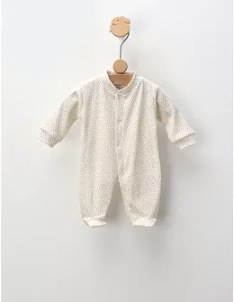 Salopeta BBY prematur, crem cu bulinute