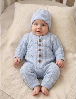 Salopeta cu fes acrilic Crin Crosetel blue