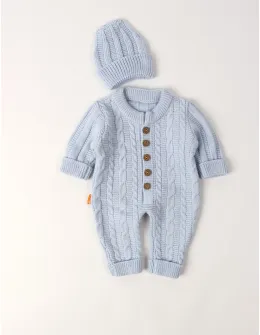 Salopeta cu fes acrilic Crin Crosetel blue