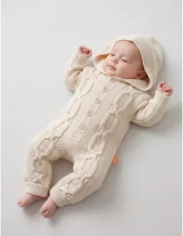 Salopeta cu gluga, Croset Kids, crem