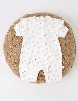 Salopeta de vara, Baby Girl, alb-roz