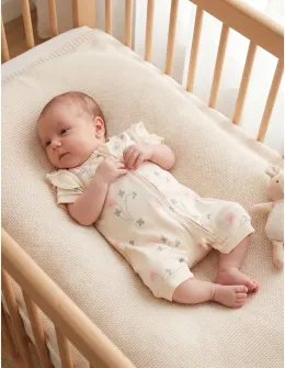 Salopeta de vara, Baby Girl, crem-roz