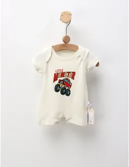 Salopeta de vara, Little Monster Truck, ecru