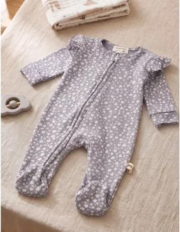 Salopeta premium, cu botosei All Flowers, cu mov