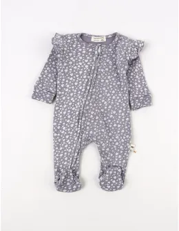 Salopeta premium, cu botosei All Flowers, cu mov