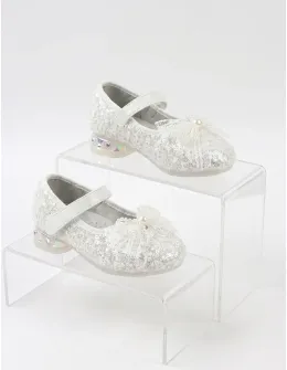 Sandale elegante Apawwa paiete Olivia alb