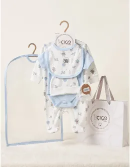 Set cadou 5 piese, circul animalelor, bleu