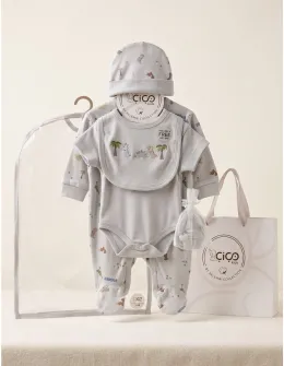 Set cadou 5 piese, dinosaurus, gri