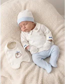 Set premium Baby Boy Andrew, alb-blue